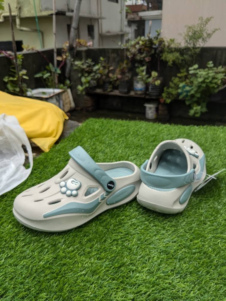 beice Double Sole Clogs cyan