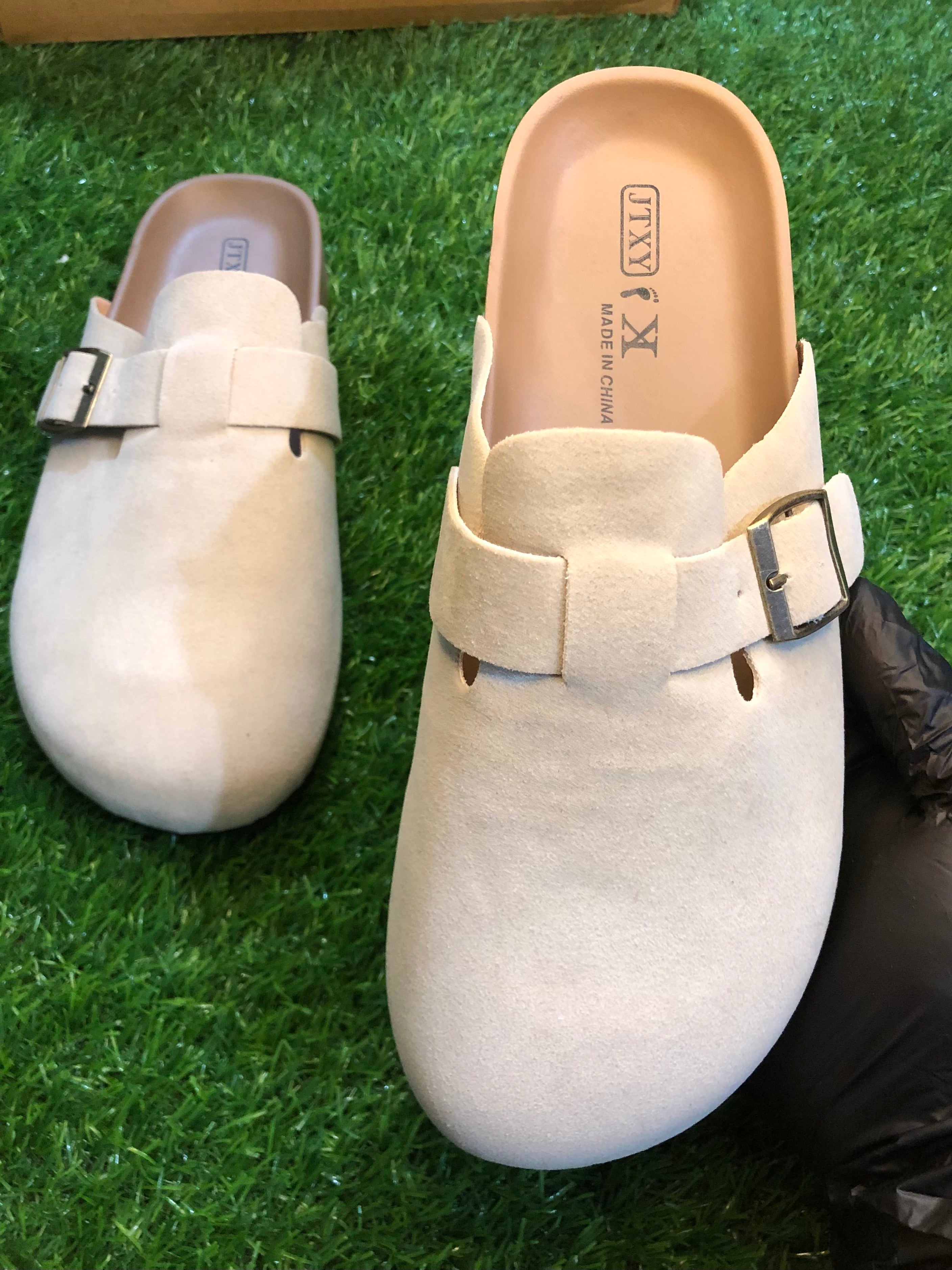 Birkenstock style Boston suede cork-latex footbed