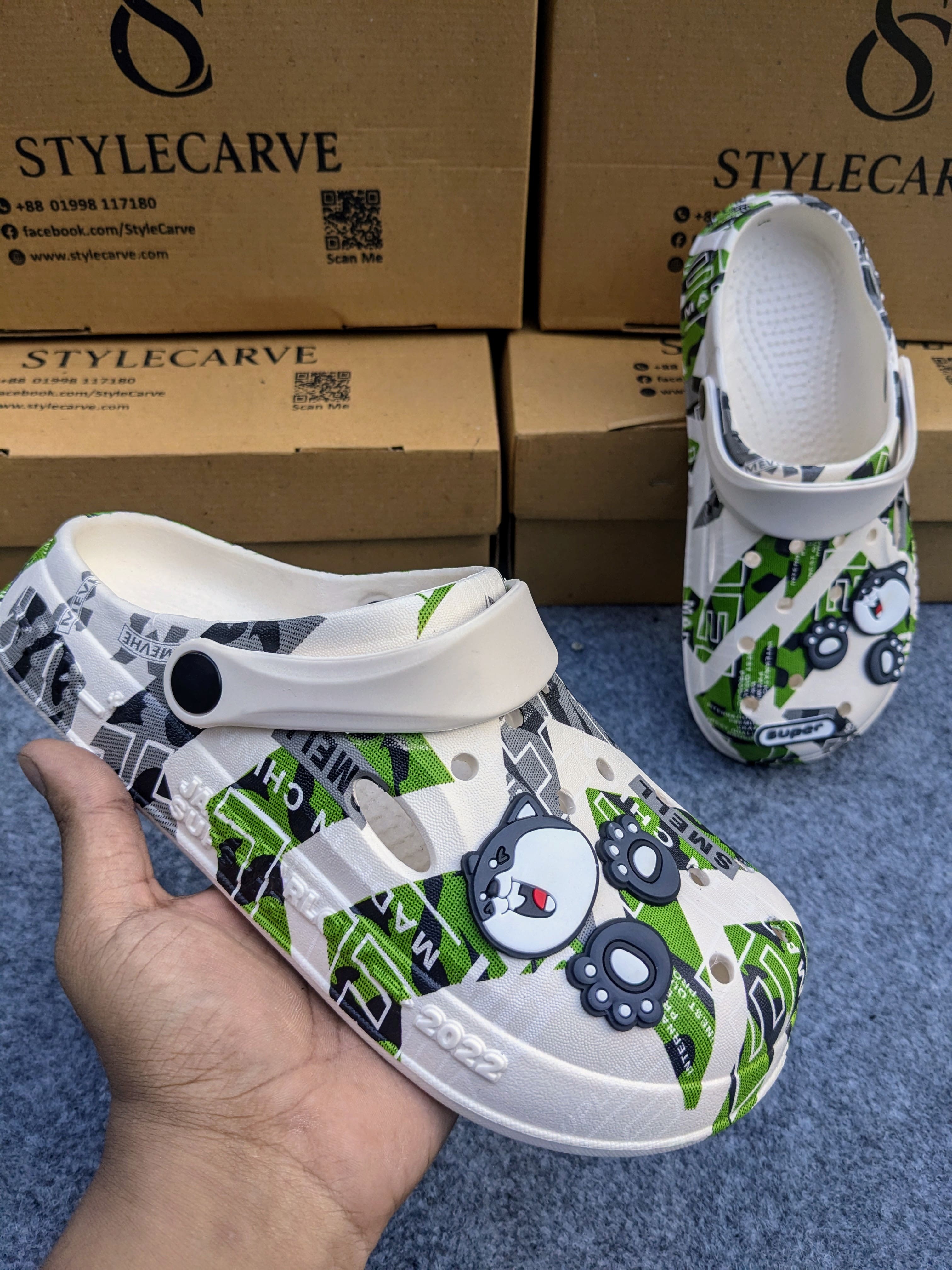 Camo Graphic Print Clogs