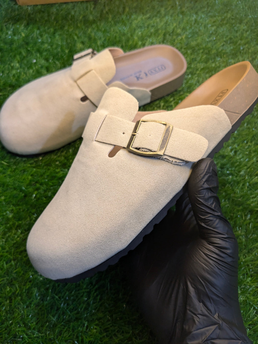 Birkenstock style Boston suede cork-latex footbed