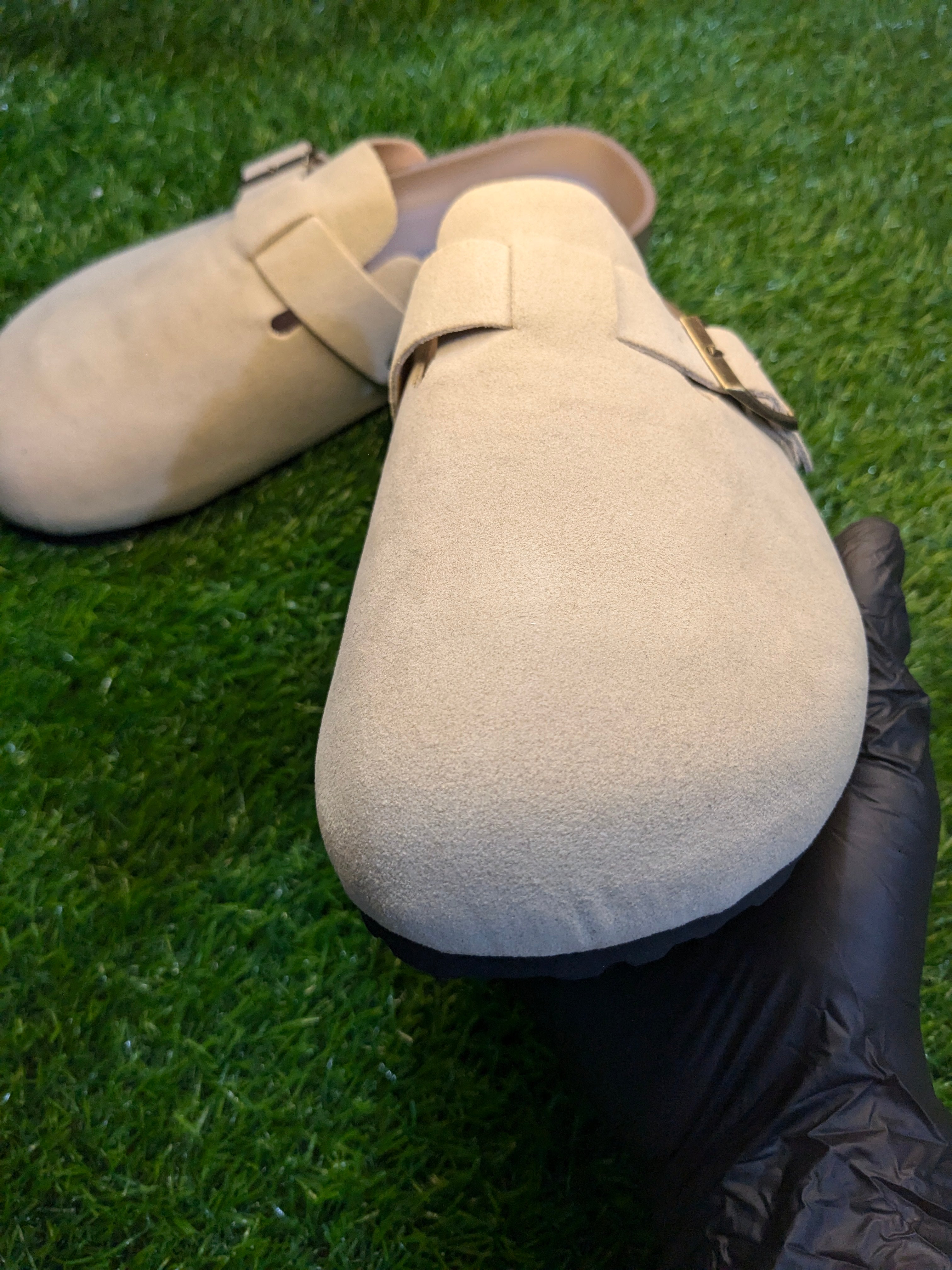 Birkenstock style Boston suede cork-latex footbed