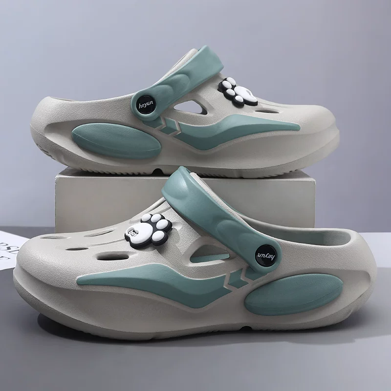 beice Double Sole Clogs cyan
