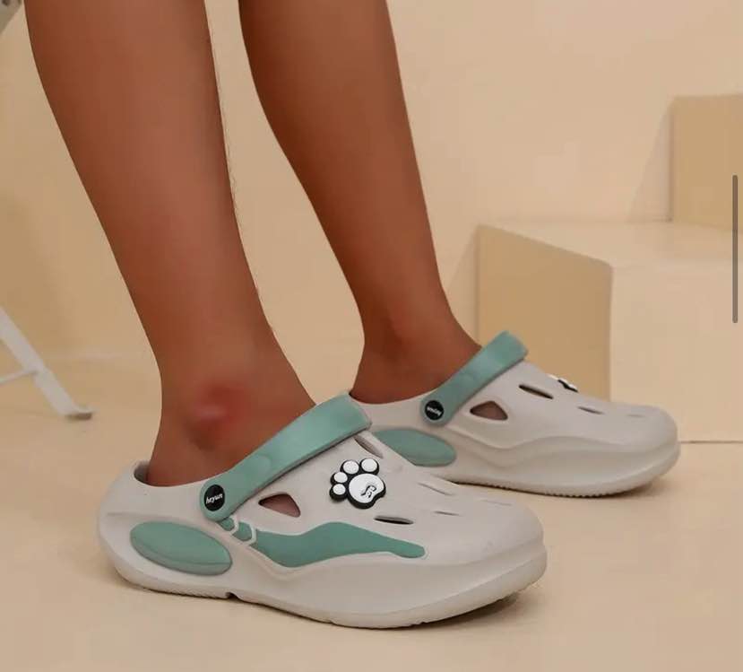 beice Double Sole Clogs cyan
