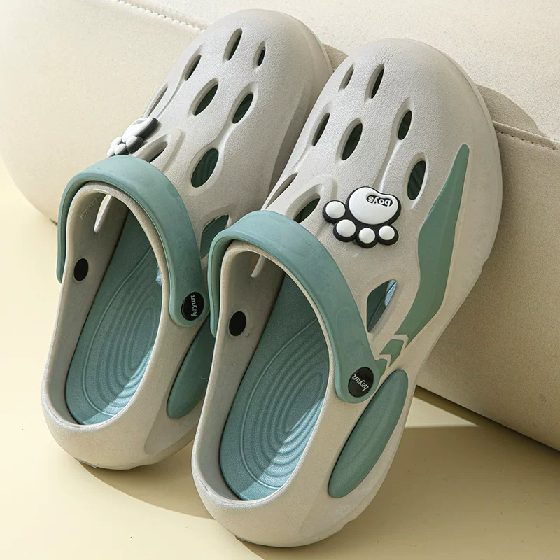 beice Double Sole Clogs cyan
