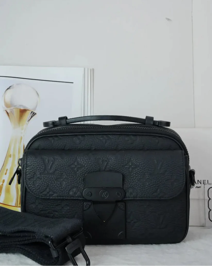 L0uis Vuitt0n Mon0gram Macassar S Lock Messenger Bag Black