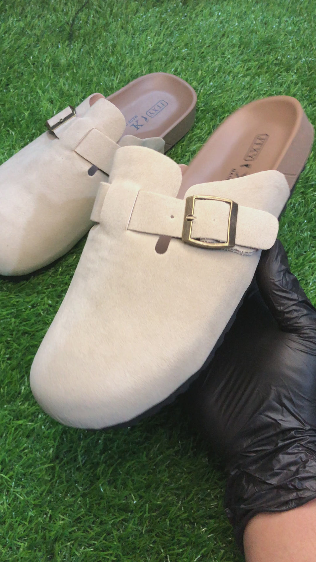 Birkenstock style Boston suede cork-latex footbed